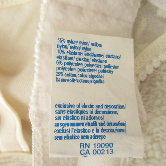 New Olga Bra 38C Underwire Cream Green Floral Embroidered Vintage 33038 - Picture 6 of 7